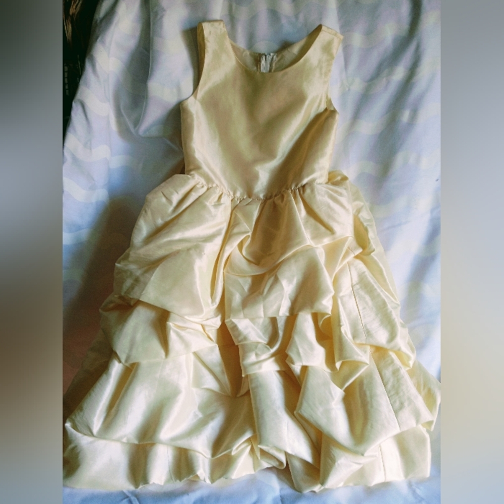 Yellow Girls Sz 6 Ruffled Kids Dress